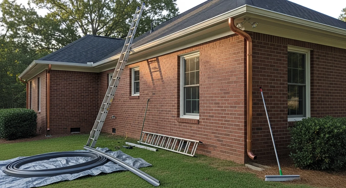 New gutter system installed on residential home