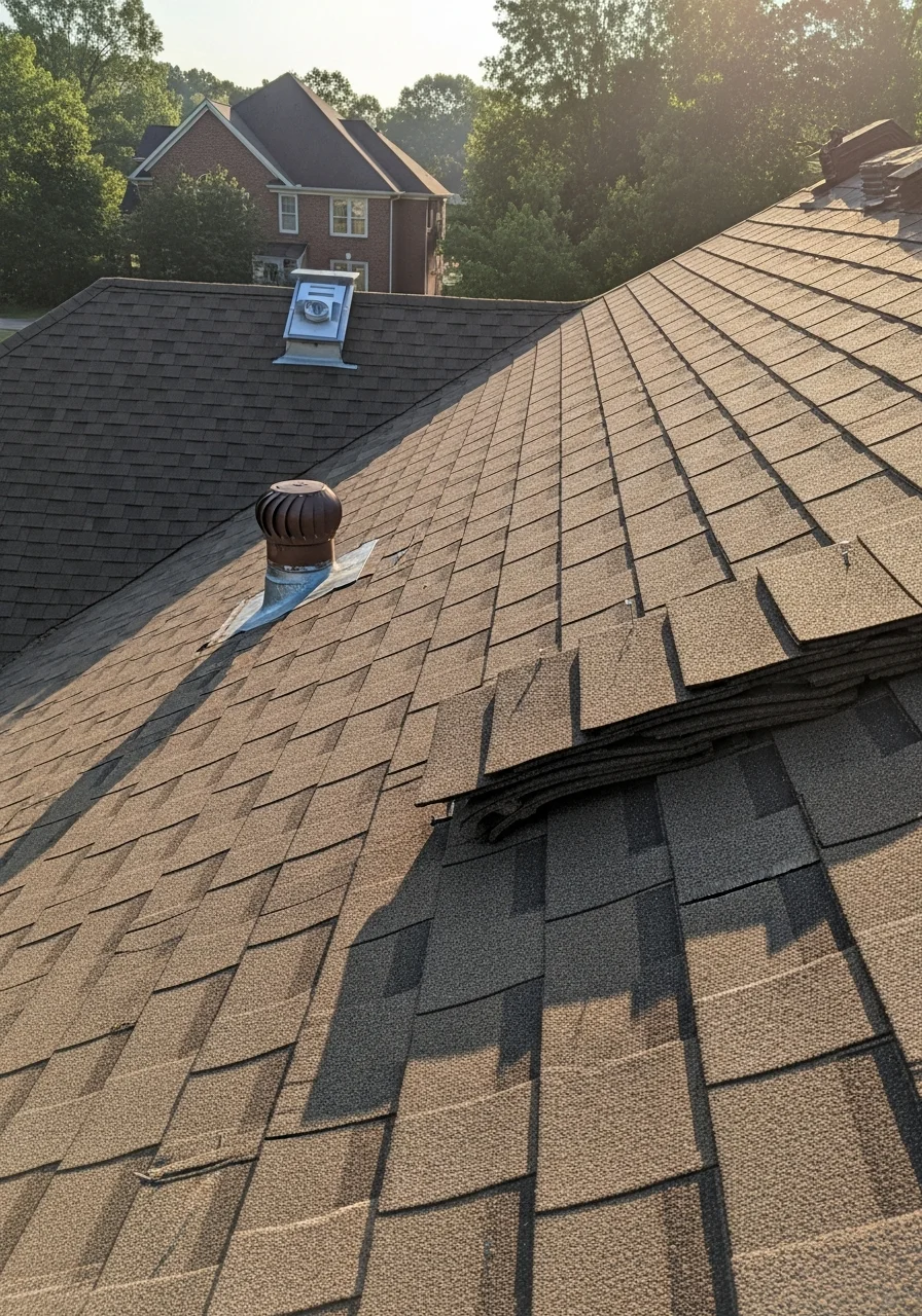 A close-up of quality workmanship on a Shelby home exterior, showing attention to detail.